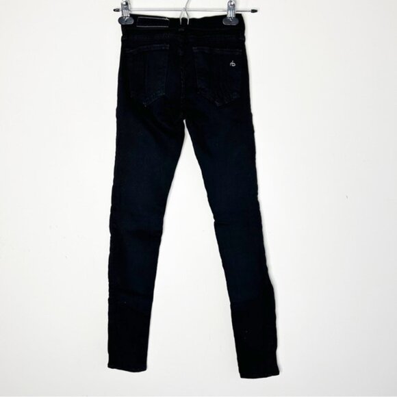 Rag & Bone Legging Skinny Jeans Blackout Denim Mid rise Stretch Size 25 - Picture 14 of 16